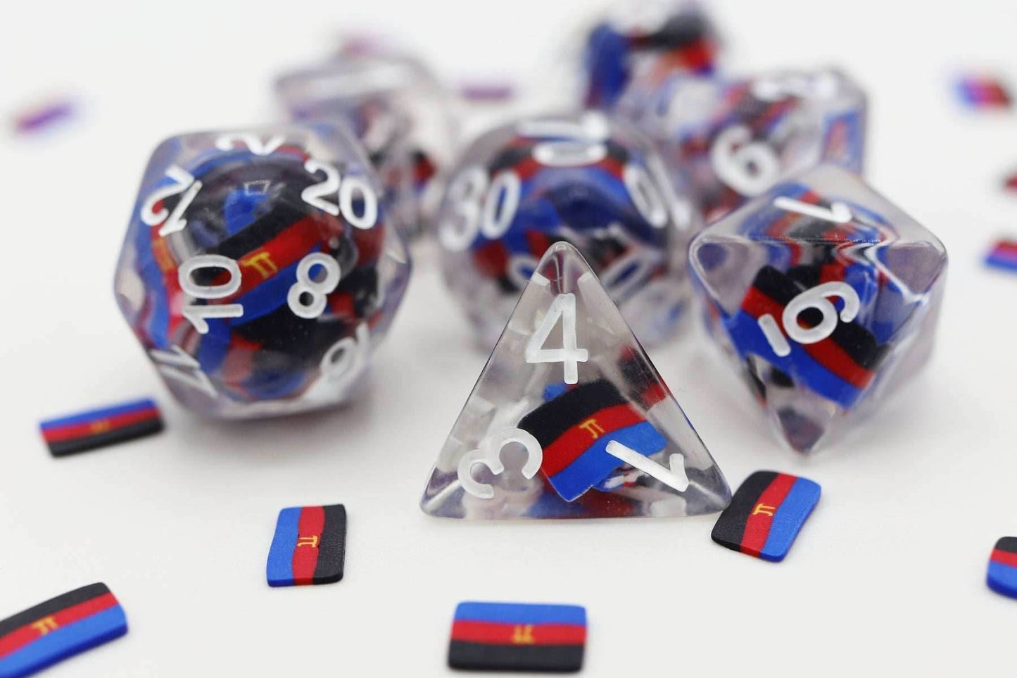 Foam Brain Games Pride Flag RPG Dice Set - Polyamorous