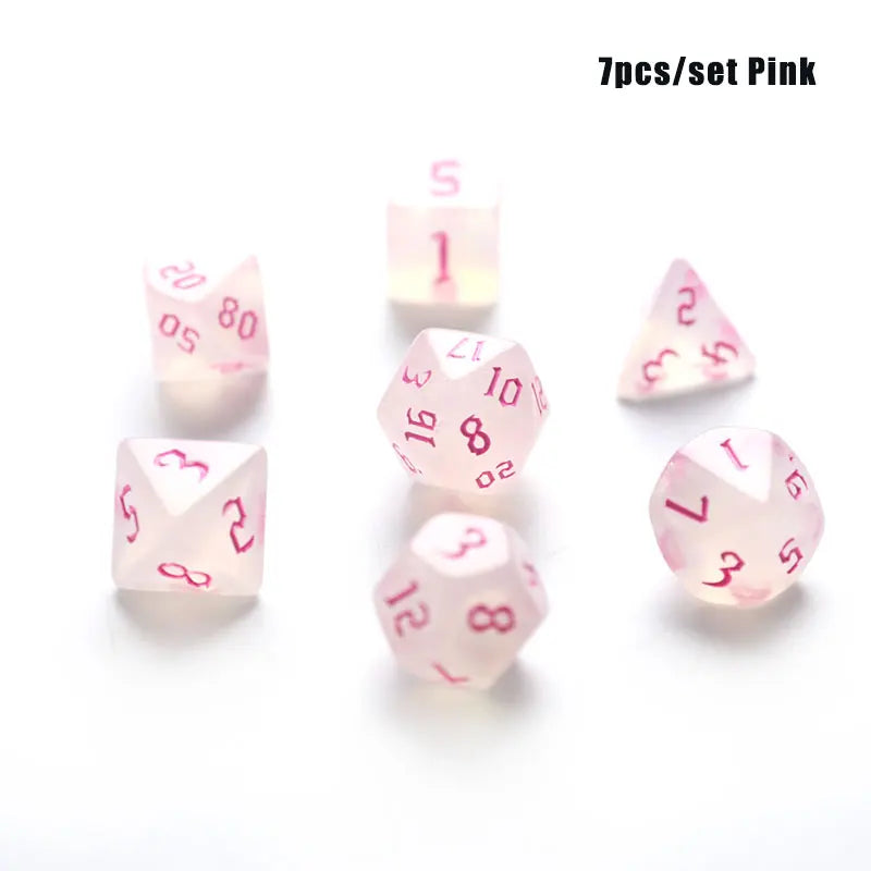 Polyhedral 7-Dice Two-Tone Swirl-DND Dice Set for RPG/MTG D4 D6 D8 D10 D% D12 D20 Dice Games 7pcs/set Family Party Board Games