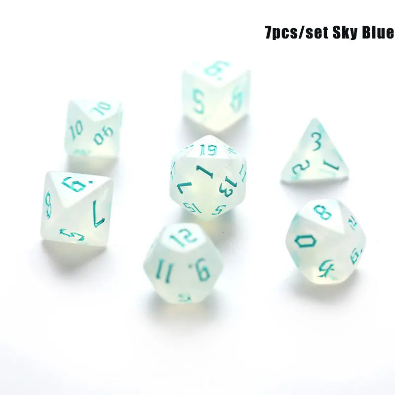 Polyhedral 7-Dice Two-Tone Swirl-DND Dice Set for RPG/MTG D4 D6 D8 D10 D% D12 D20 Dice Games 7pcs/set Family Party Board Games