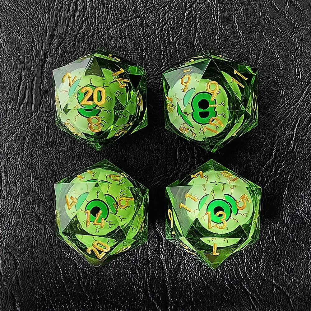 Polyhedral Dragon Eye Dice Home Decor Resin Crafts Crystal Tarot Game Party Toys Ornaments Liquid Longan Dice