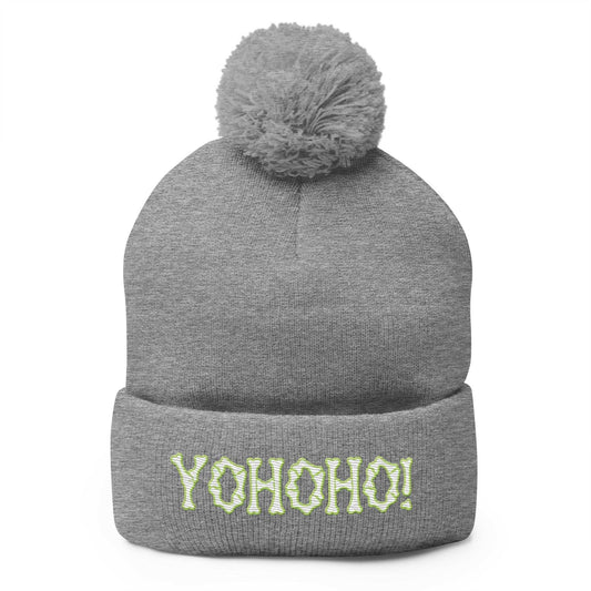 Yohoho Brook Embroidered Unisex Anime Pom-Pom Beanie - Sport Grey