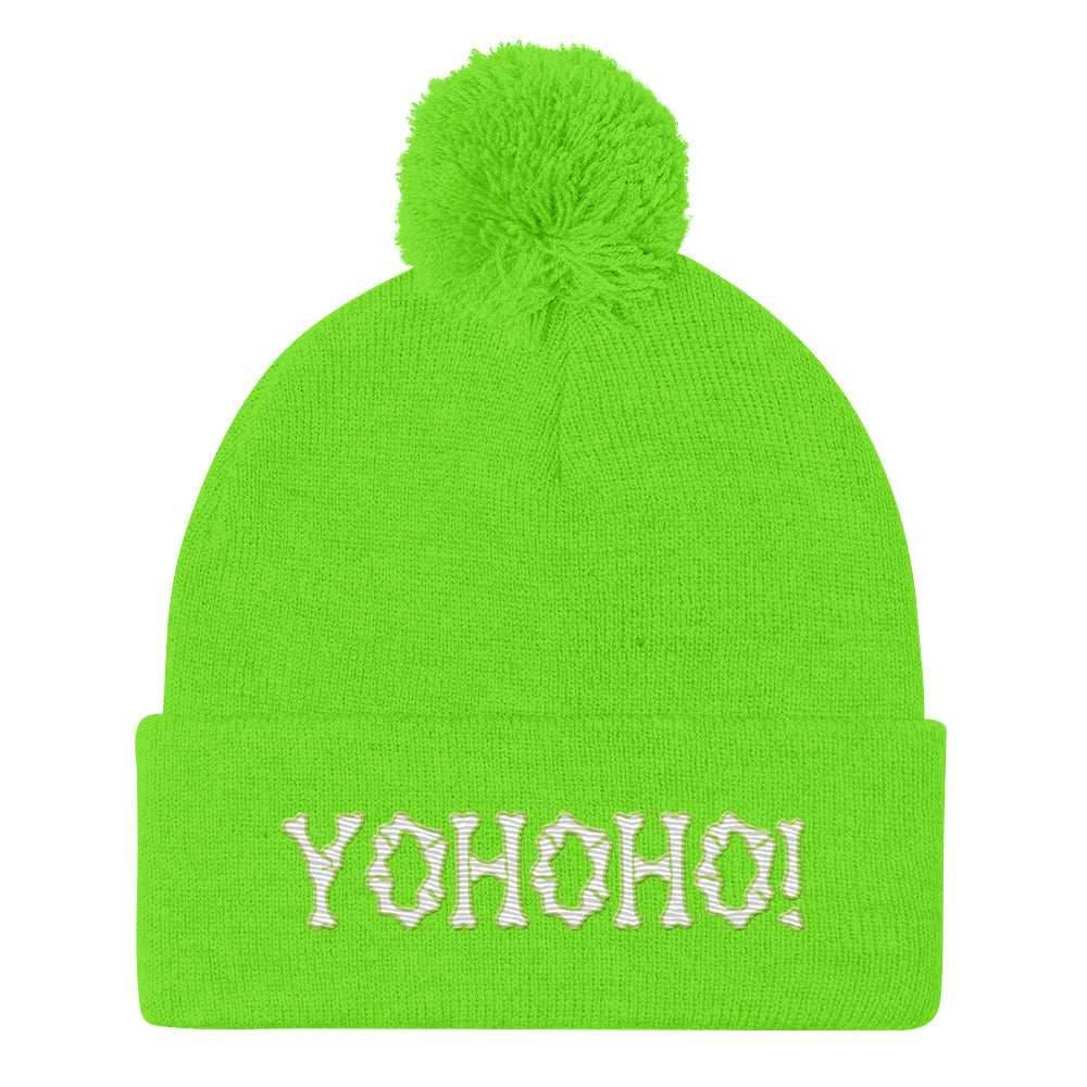 Yohoho Brook Embroidered Unisex Anime Pom-Pom Beanie - Black