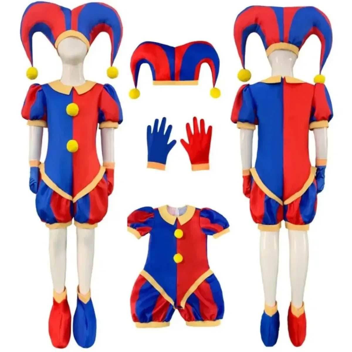 Pomni Cosplay Costume – The Amazing Digital Circus Jumpsuit and Hat - Pomni A / 120cm