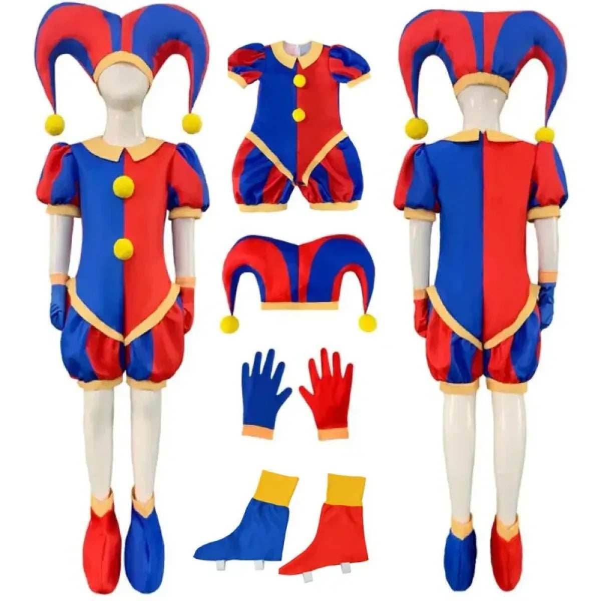 Pomni Cosplay Costume – The Amazing Digital Circus Jumpsuit and Hat - Pomni A / 120cm