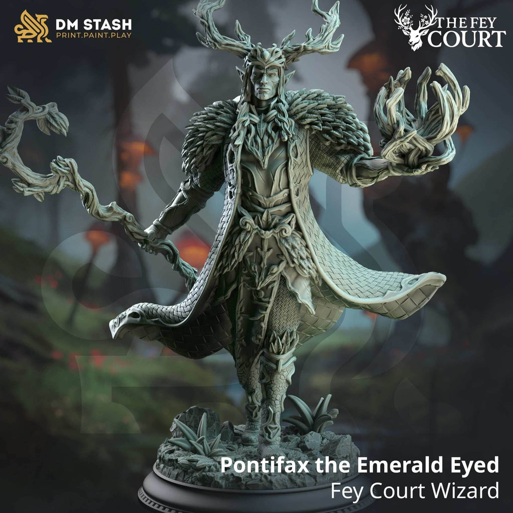 Pontifax the Emerald Eyed (Male Fey Elf Wizard) - 32mm Scale