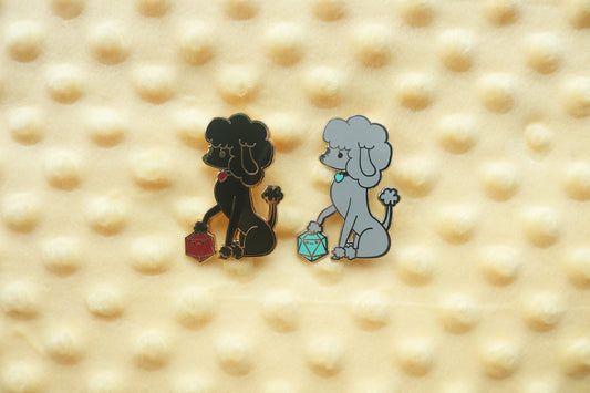 Poodle D20 Dice Buddy Enamel Pin