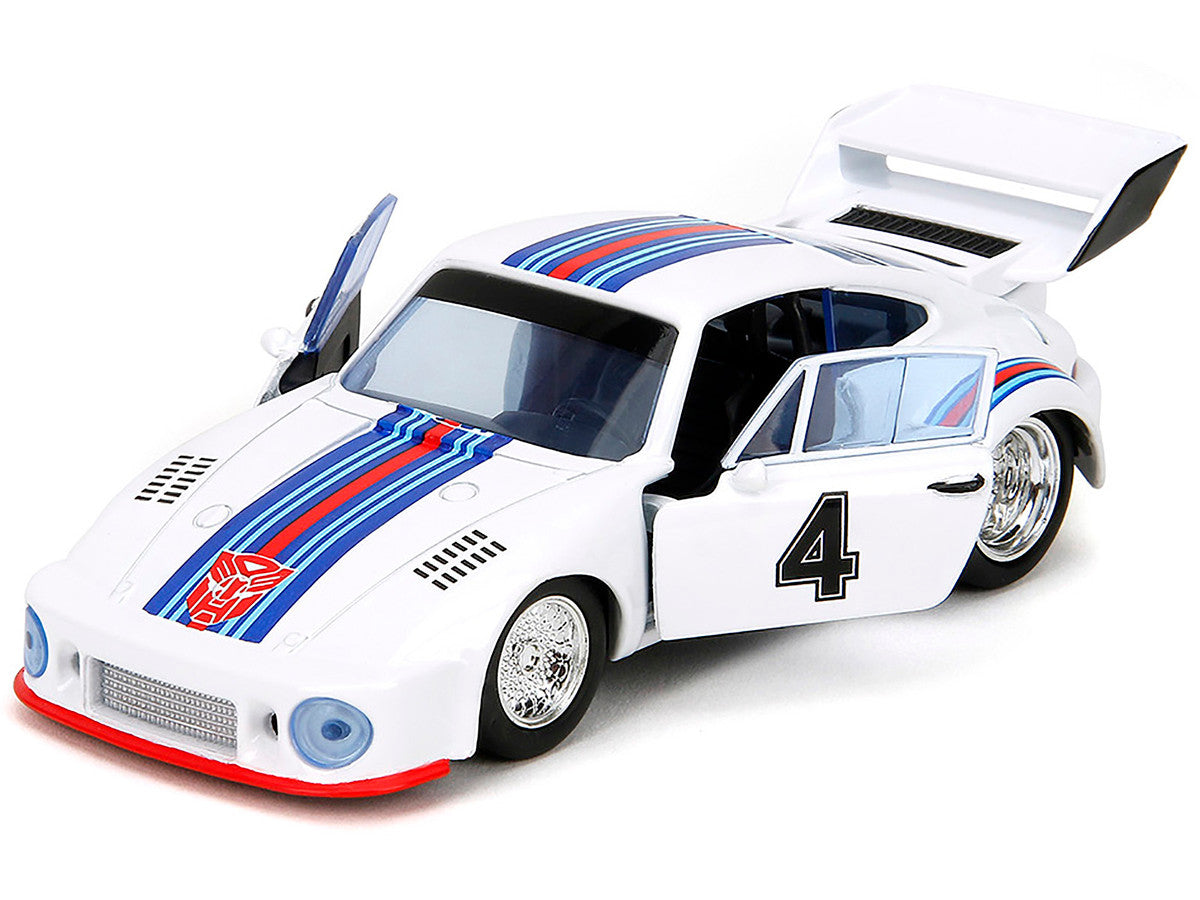 Porsche 935 Turbo #4 "Jazz" White with Blue and Red Stripes "Transformers" "Hollywood Rides" Series 1/32 Diecast Model Car by Jada