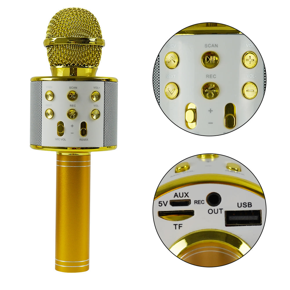 Portable USB Rechargeable Wireless Bluetooth Karaoke Microphone