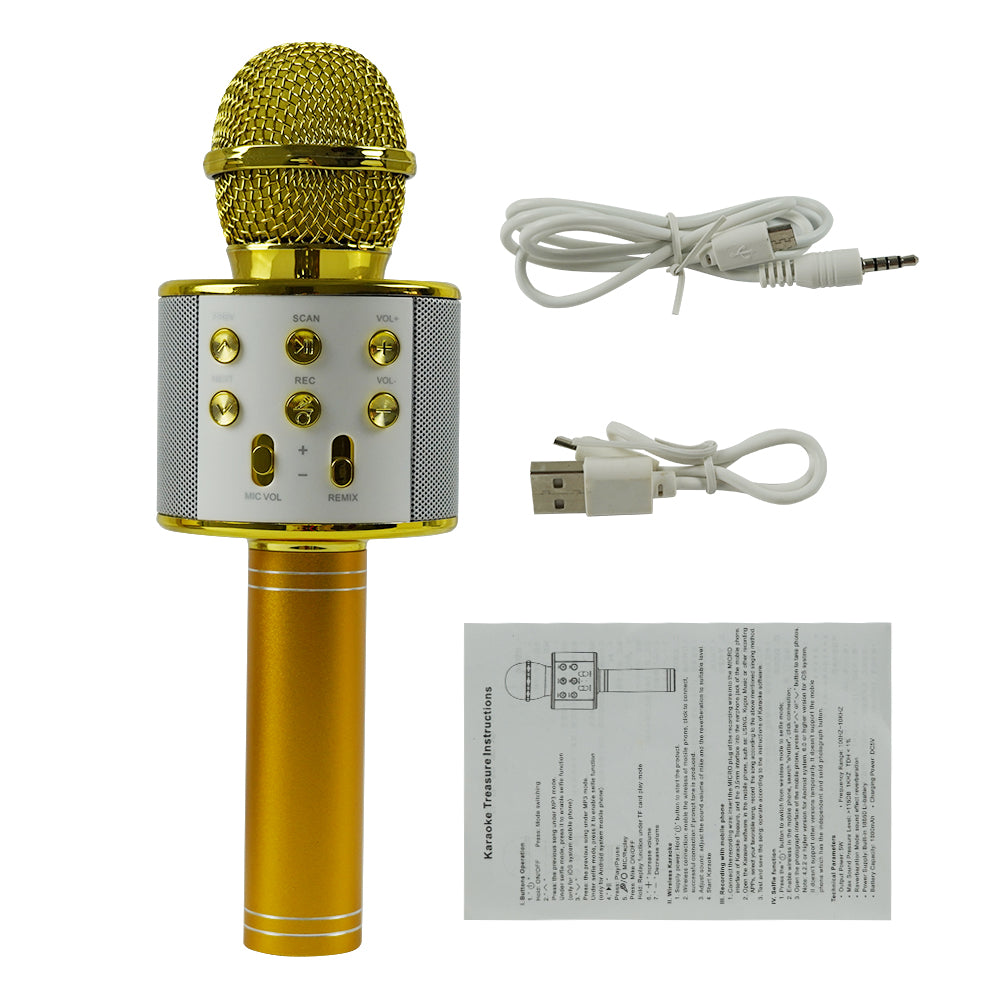 Portable USB Rechargeable Wireless Bluetooth Karaoke Microphone