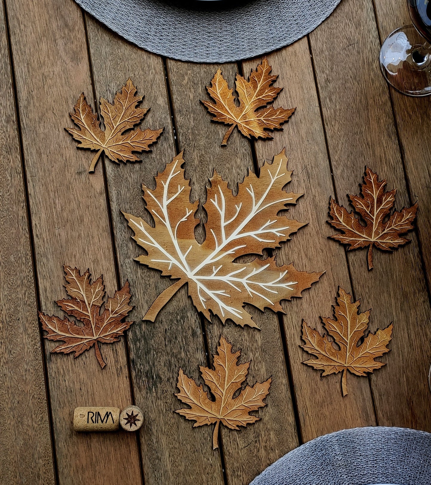 Pot Holder Autumn Leaf - Nature - Wood - Handmade Gift - Housewarming - Wood Kitchenware