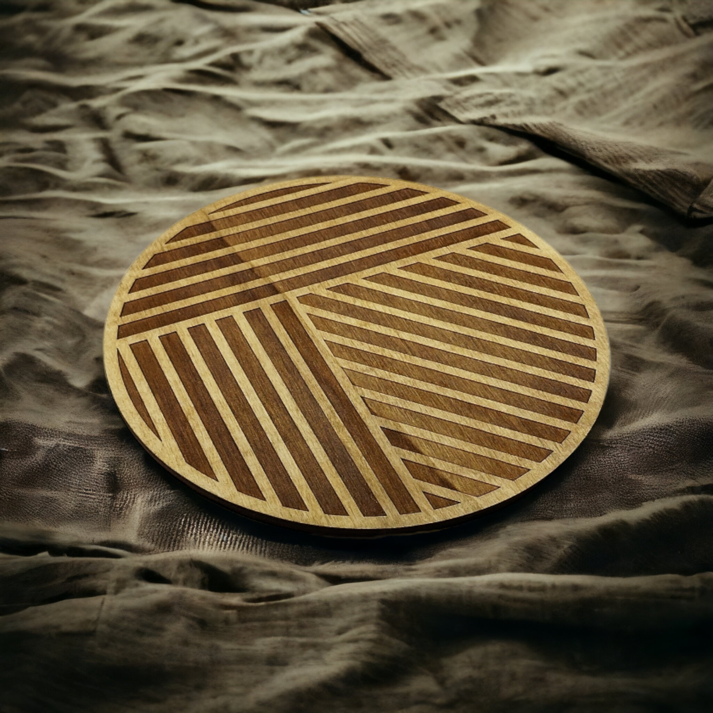 Pot Holder Geometric Lines - Minimalism - Wood - Handmade Gift - Housewarming - Wood Kitchenware