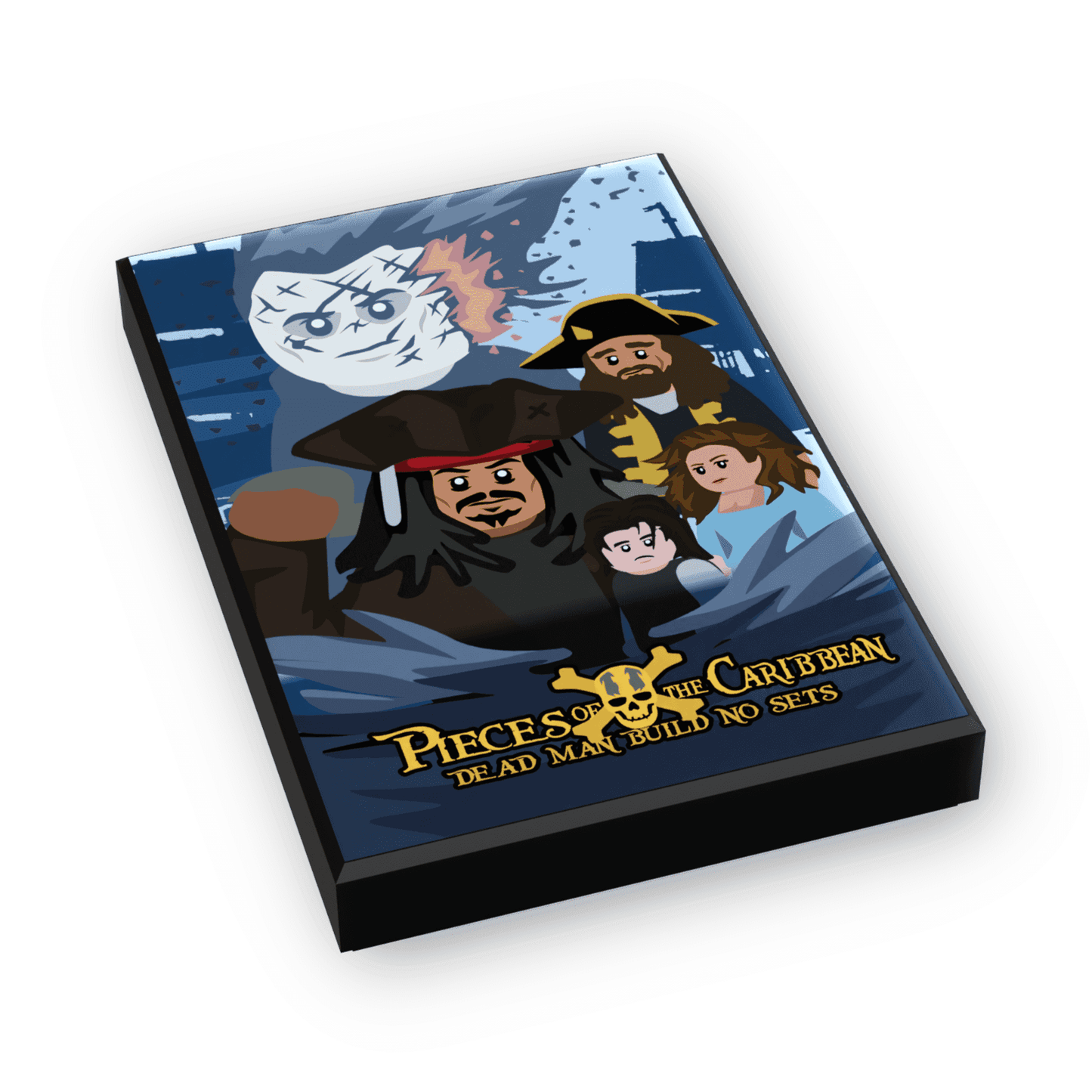 Pieces of the Caribbean: Dead Man Build No Sets Movie Cover (2x3 Tile) made using LEGO part - 