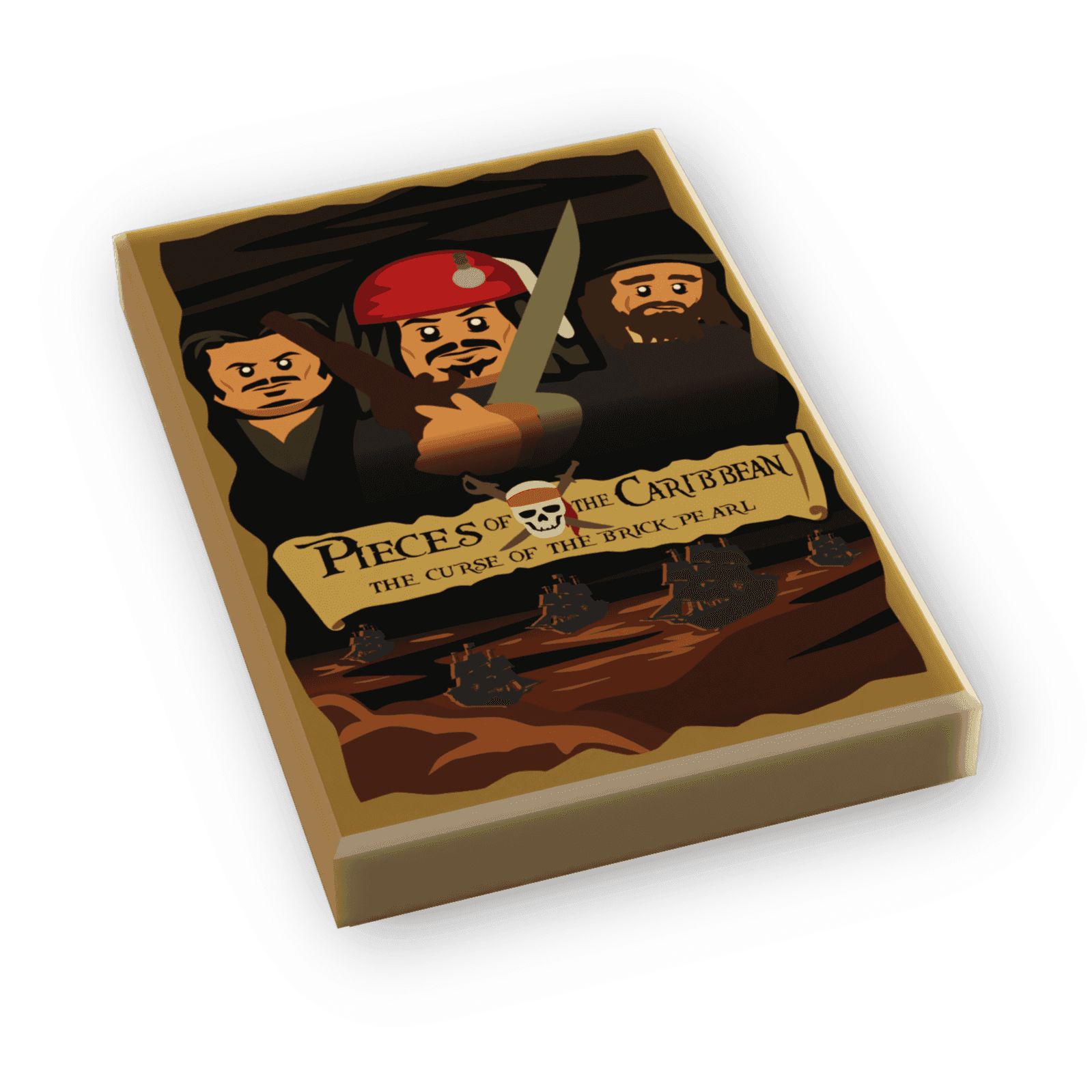 Pieces of the Caribbean: Curse of the Brick Pearl Movie Cover (2x3 Tile) made using LEGO part - 