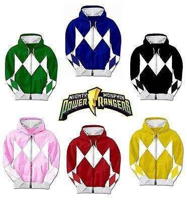 Power Rangers Costume Hoodie Sweatshirt - S / Black