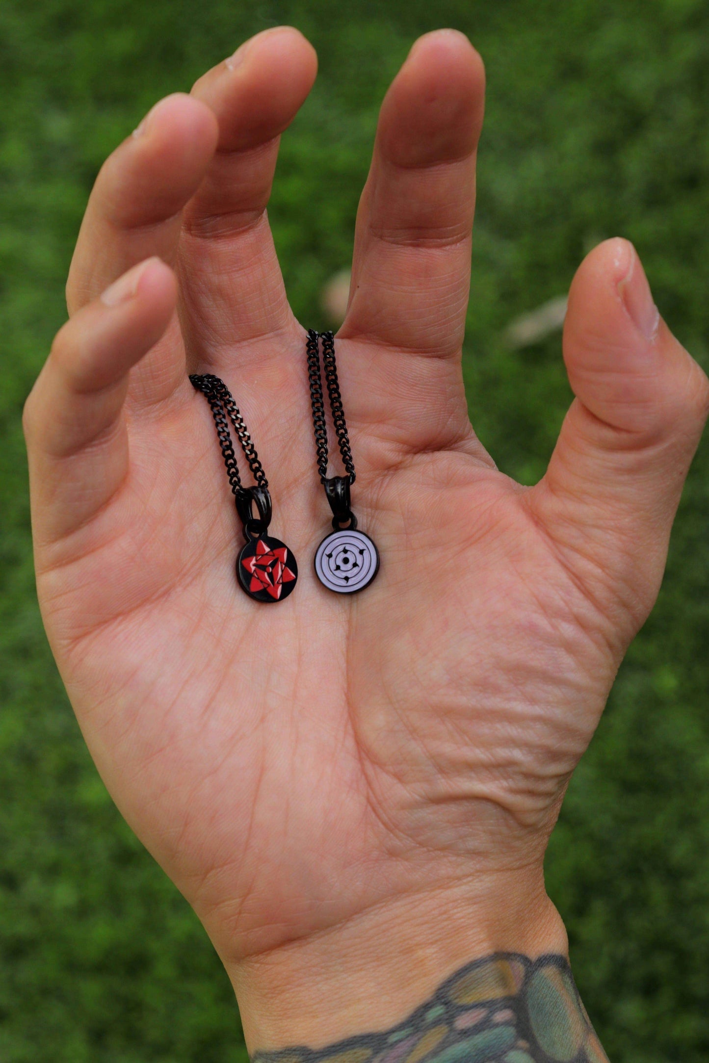 Naruto™ Most Powerful Eyes Necklace - Black / Set - Eternal Mangekyou & Rinnegan
