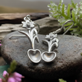 Welsh Daffodil Love Spoon Earrings