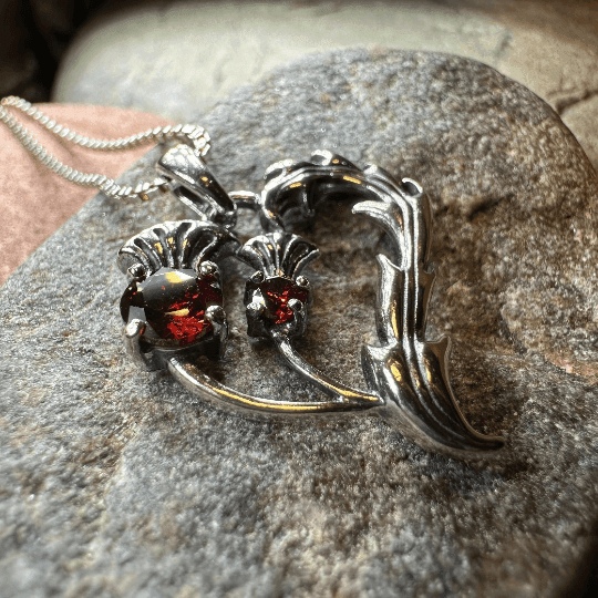 Lovely Dainty Thistle Necklace - Amethyst