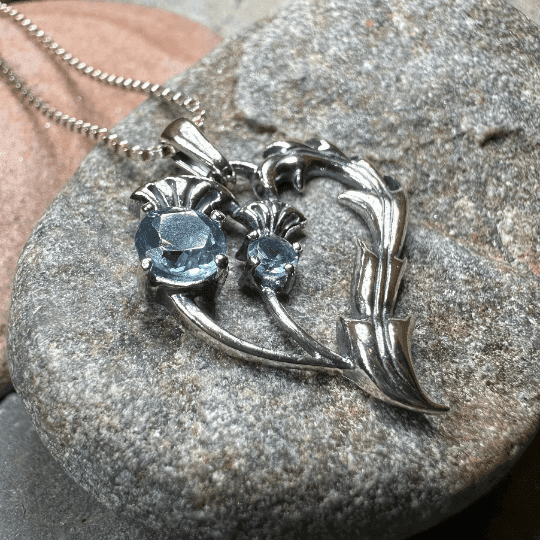 Lovely Dainty Thistle Necklace - Amethyst
