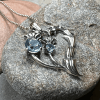 Lovely Dainty Thistle Necklace - Amethyst