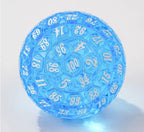 Premium Pink Acrylic D100 Dice – Bright Blue Numbering