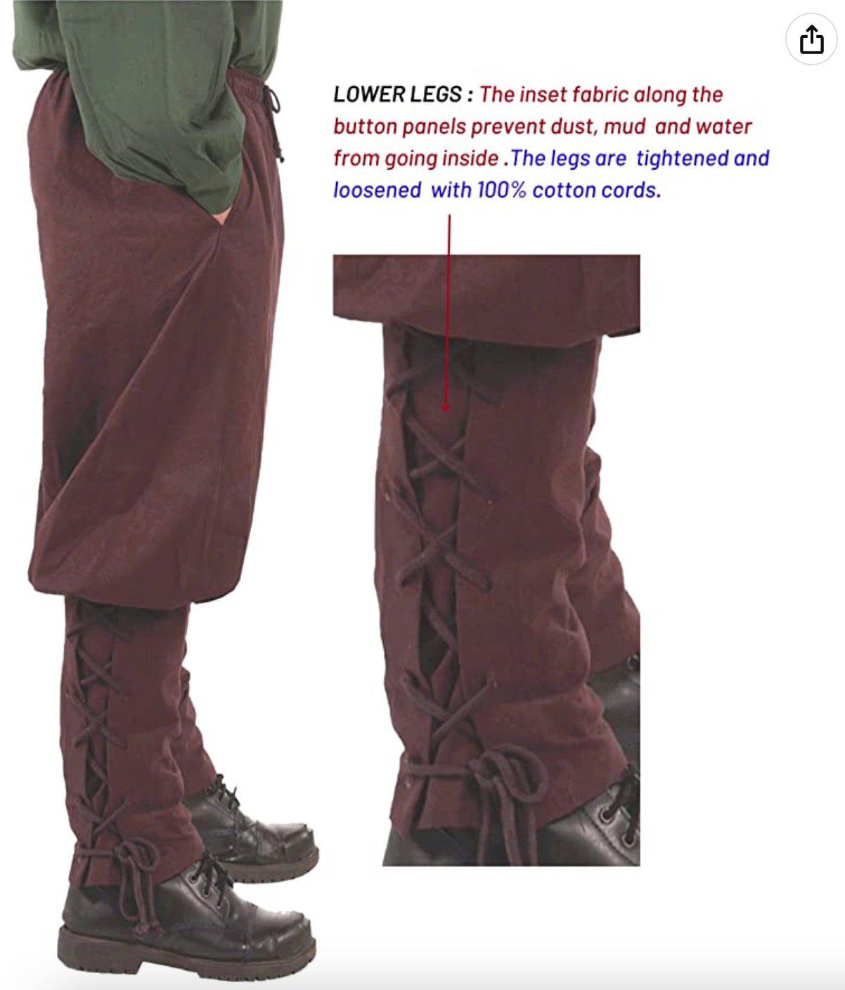 Premium Viking LARP Linen Latticework Trousers