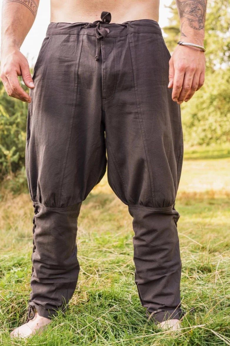 Premium Brown Viking Pants | Authentic Cut with Leg Lacing