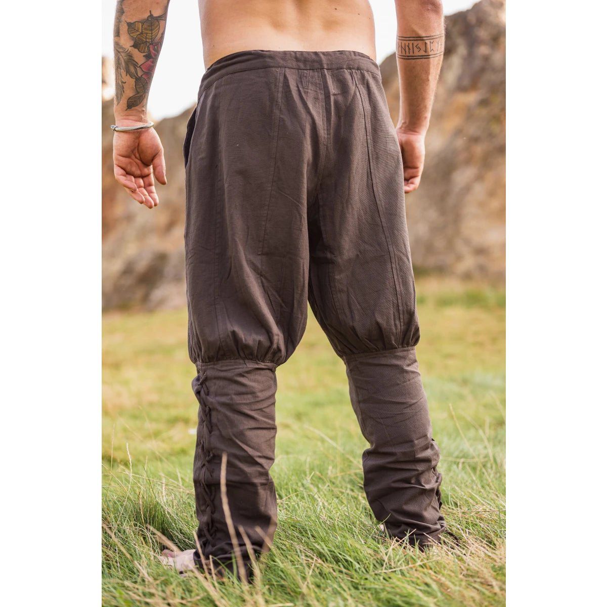 Premium Brown Viking Pants | Authentic Cut with Leg Lacing