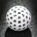 Premium White Acrylic D100 Dice – Classic Black Numbering