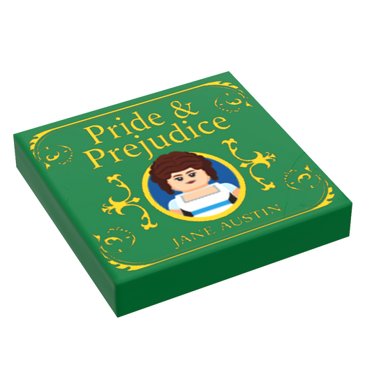 Pride & Prejudice Book (2x2 Tile) made using real LEGO part - B3 Customs