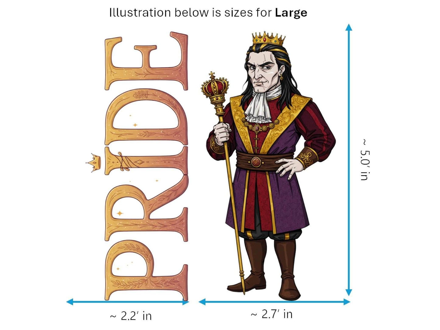 Pride Superbia 7 Sinkins™ Vinyl Sticker – Personification of Pride | Waterproof & UV-Proof - Large