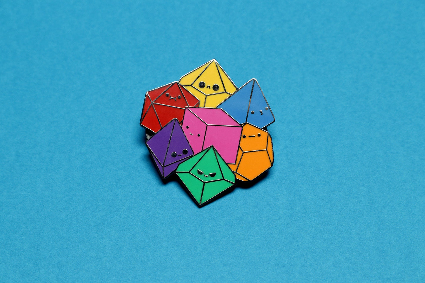 Tiny Dice Buddies Cluster Hard Enamel Pin