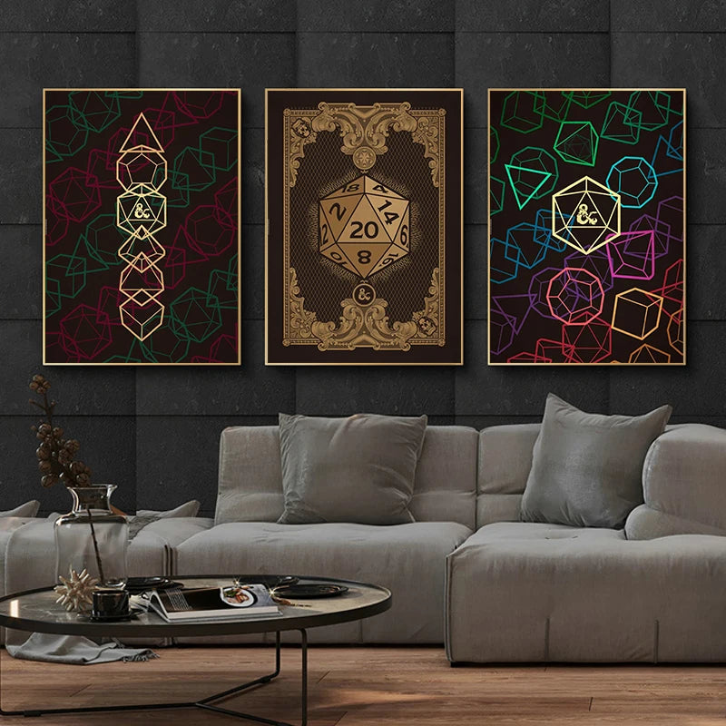 Prints Dungeons and Dragons Card Canvas Painting Posters and Prints Wall Artist's Home Decoration Game Room Decoration Picture