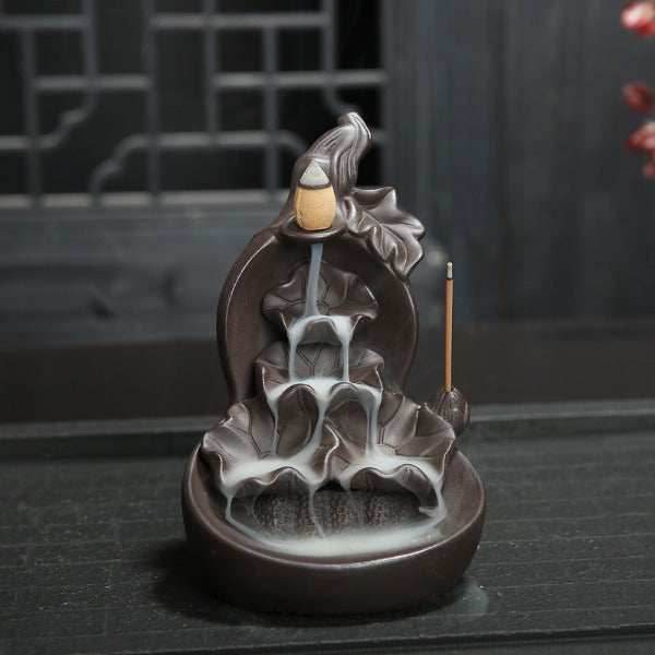 Lotus Cascade Incense Waterfall Backflow Incense Burner - 