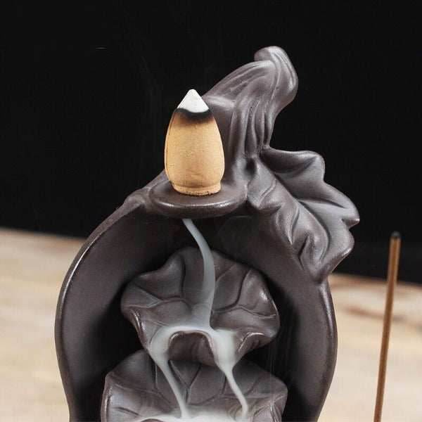 Lotus Cascade Incense Waterfall Backflow Incense Burner - 