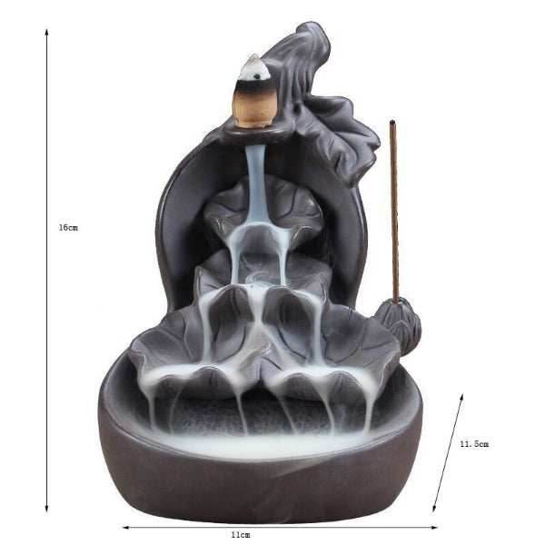Lotus Cascade Incense Waterfall Backflow Incense Burner - 