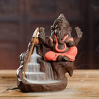 Ganesha Elephant Backflow Backflow Incense Burner - Red