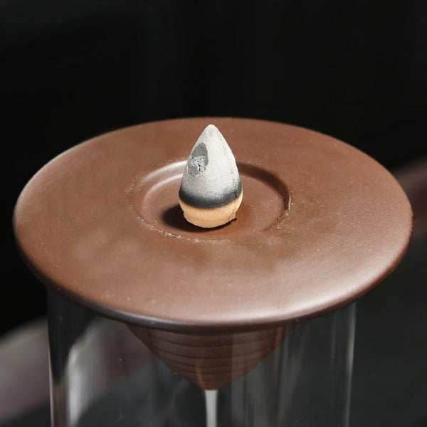 Hourglass Backflow Enclosed Backflow Incense Burner - Brown
