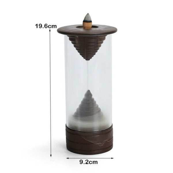 Hourglass Backflow Enclosed Backflow Incense Burner - Brown