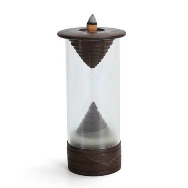 Hourglass Backflow Enclosed Backflow Incense Burner - Brown