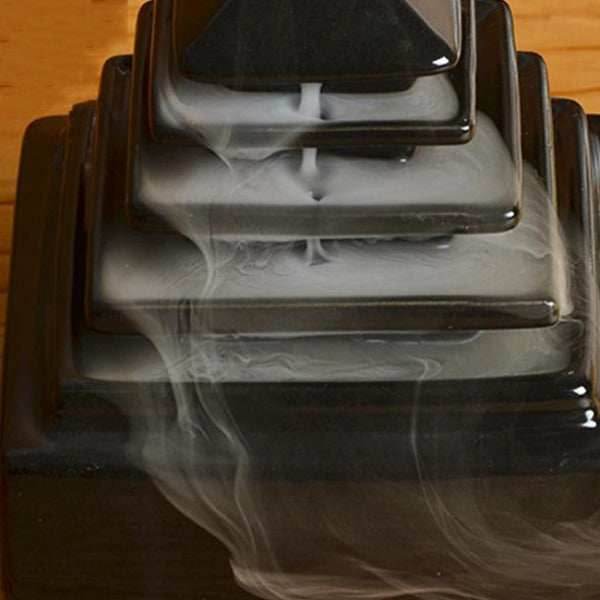 Pyramid Temple Backflow Incense Burner - Black