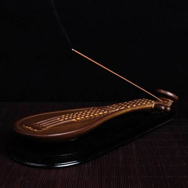 Handmade Pipa Incense Stick Holder - Brown