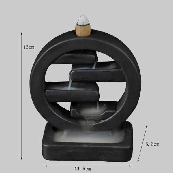 Tata Round Backflow Incense Burner Waterfall - 