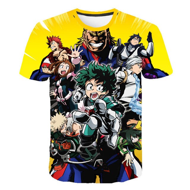 My Hero Academia in men's T-Shirt All Might 3D Printing tshirts Cosplay NUOVO Anime Short Sleeve Casual Top-13