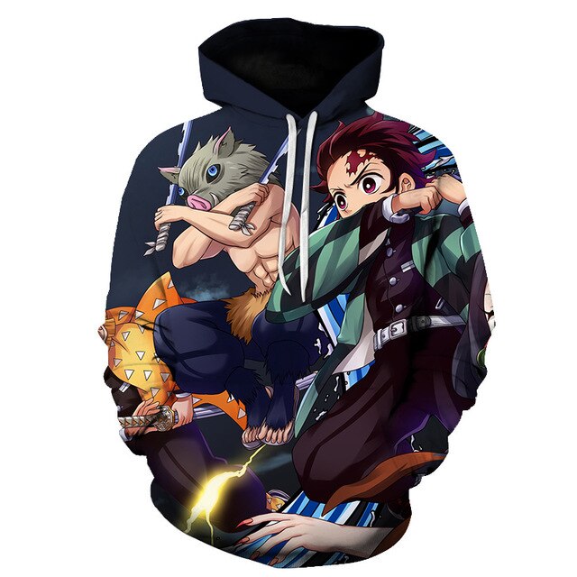 Men Women Anime Demon Slayer: Kimetsu no Yaiba Hoodie Cosplay Costume Sweatshirts Unisex Cartoon Pullover Autumn Casual Clothing-8