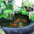 Feng Shui Bonsai Waterfall Indoor Fountain With Fog & LED - Green / US