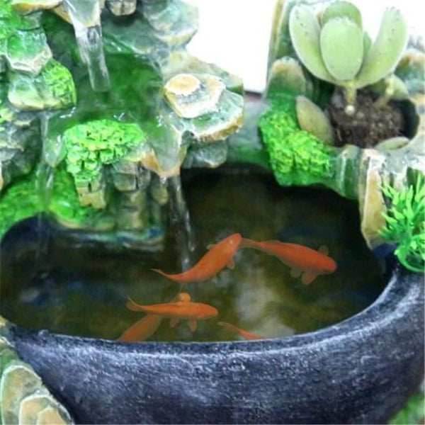Feng Shui Bonsai Waterfall Indoor Fountain With Fog & LED - Green / US