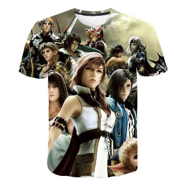 Japanese Game Final Fantasy Anime 3D T Shirt Men/Women Harajuku T-shirt Satanist Moive Graphic Tees men Tshirt Streetwear Top-16