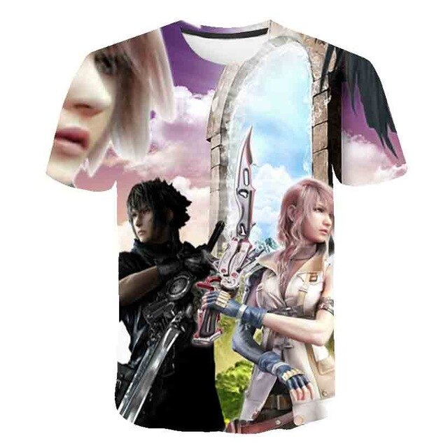 Japanese Game Final Fantasy Anime 3D T Shirt Men/Women Harajuku T-shirt Satanist Moive Graphic Tees men Tshirt Streetwear Top-15