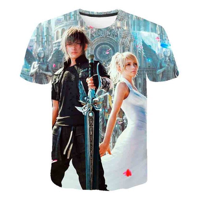 Japanese Game Final Fantasy Anime 3D T Shirt Men/Women Harajuku T-shirt Satanist Moive Graphic Tees men Tshirt Streetwear Top-3