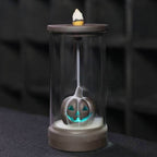Halloween Pumpkin Color Changing Windproof Backflow Incense Burner With LED Light - 